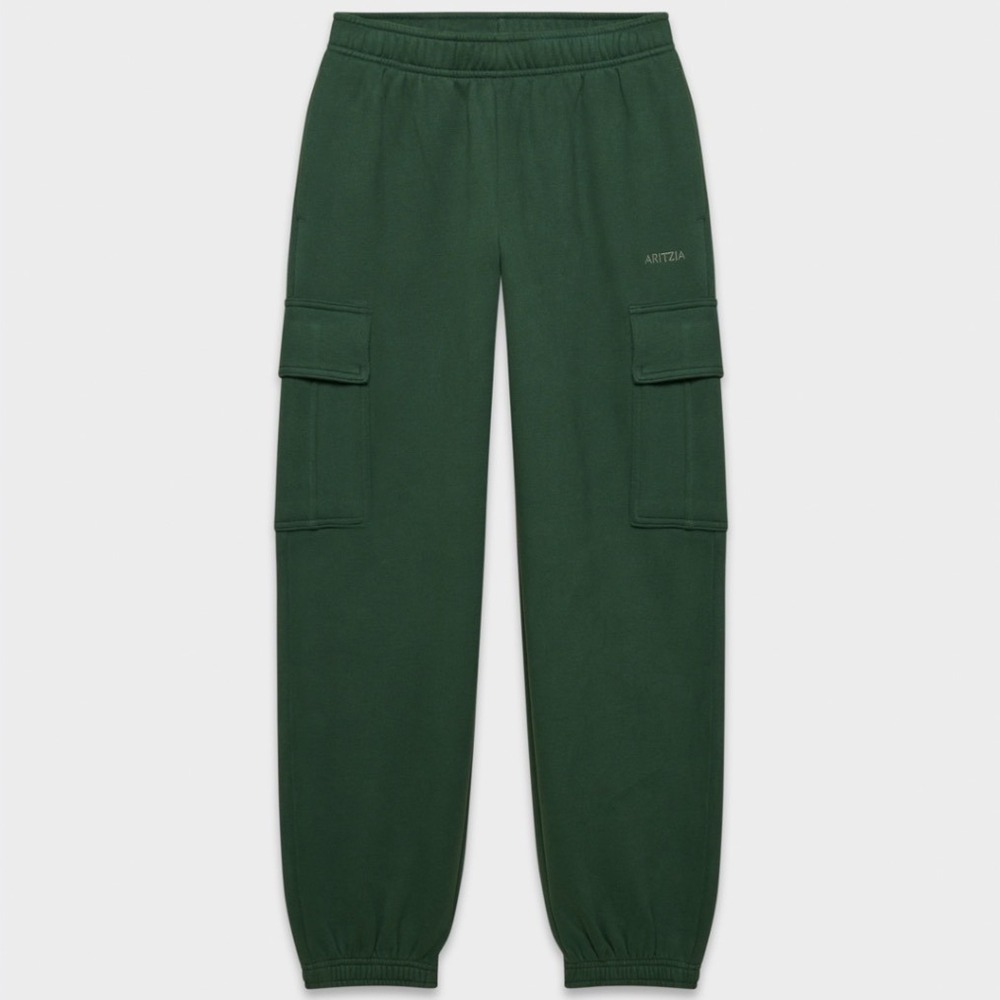 Aritzia Sweatfleece Mega Cargo Jogger Sweatpants Small Campus Green
